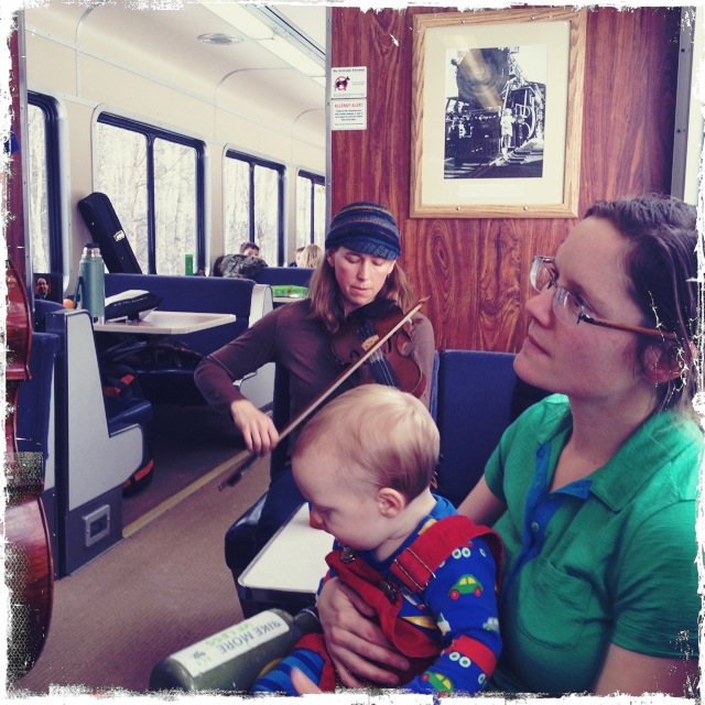 Kari, Meg and Boone on the train!