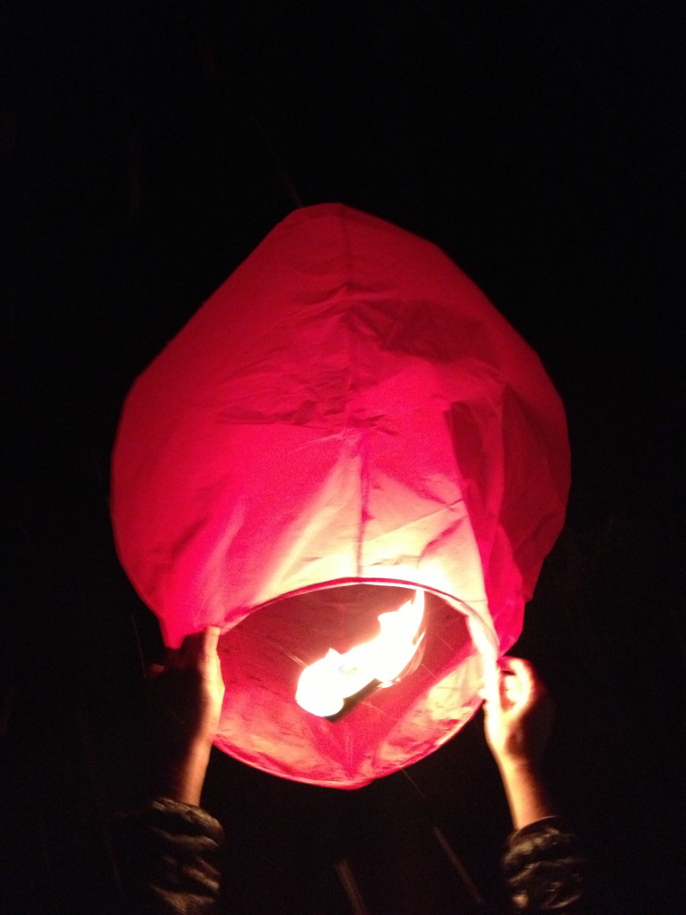 Paper lantern ready to be launched!